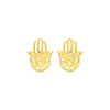 14k Yellow Gold Polished Hand of Hamsa Post Earrings